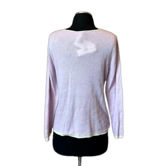 Eileen Fisher Double Layer Viscose Wool Web Hydra Scoop Neck Layered Top Size PM - Picture 2 of 14